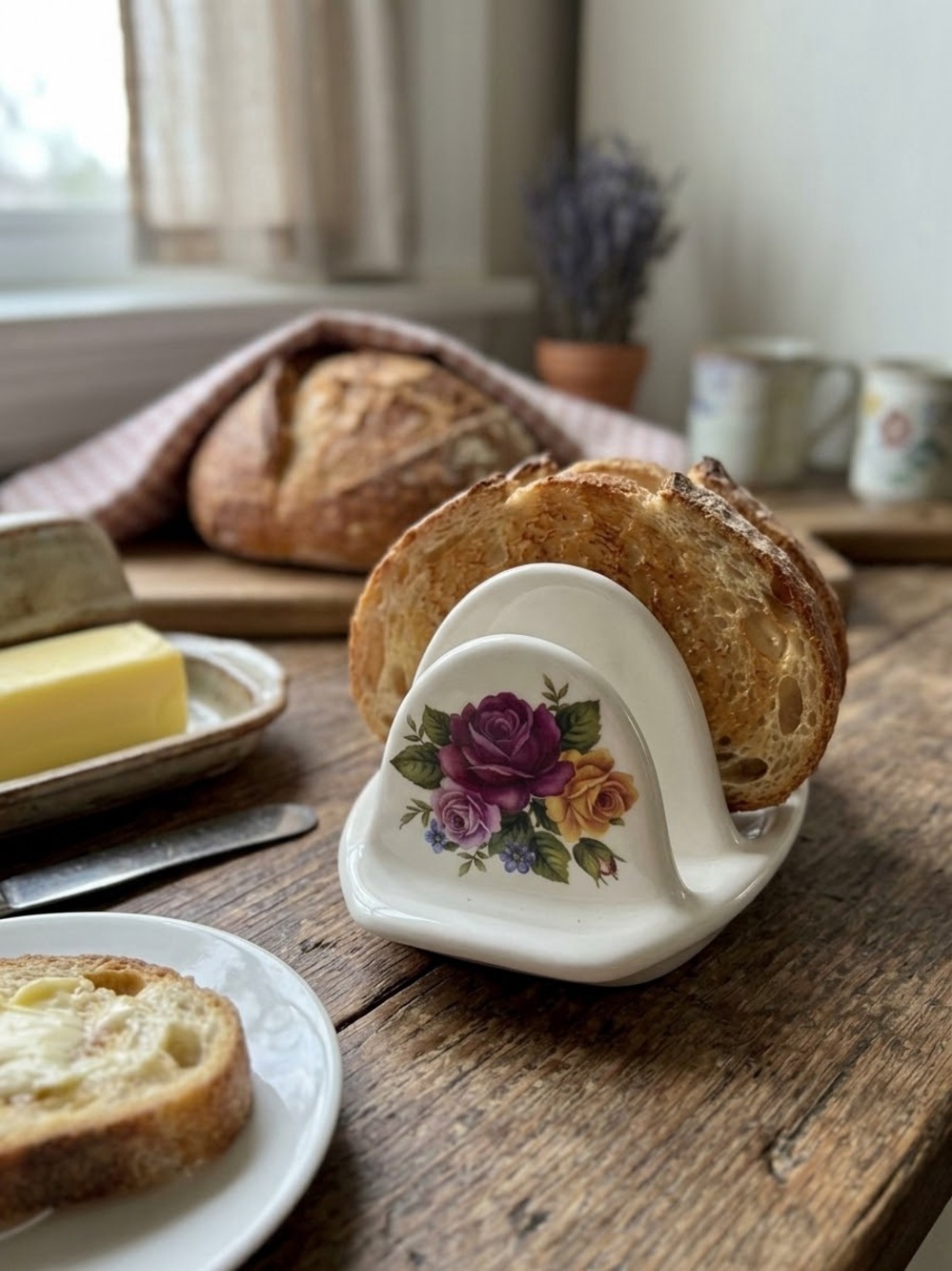 Vintage Royal Caledonia Pottery Porcelain Toast Rack-Made in England
